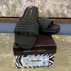 NEW IN BOX Dana Bachman black beaded sandal size 7.5